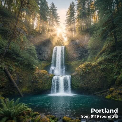 A forest scene in Portland, Oregon